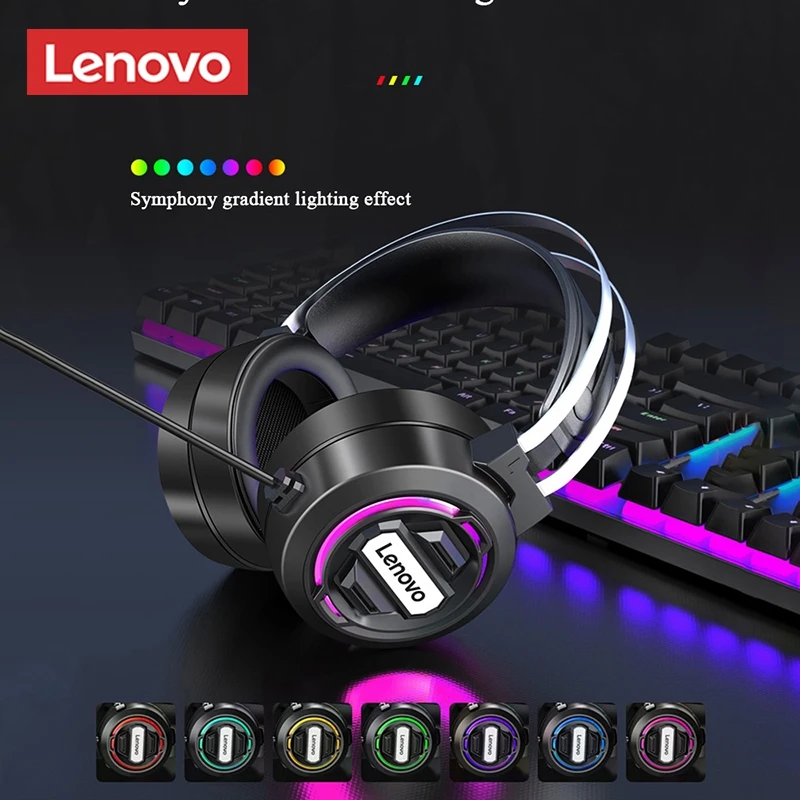 Игровая гарнитура Lenovo H401 наушники с 7 1 стерео микрофоном объемный звук