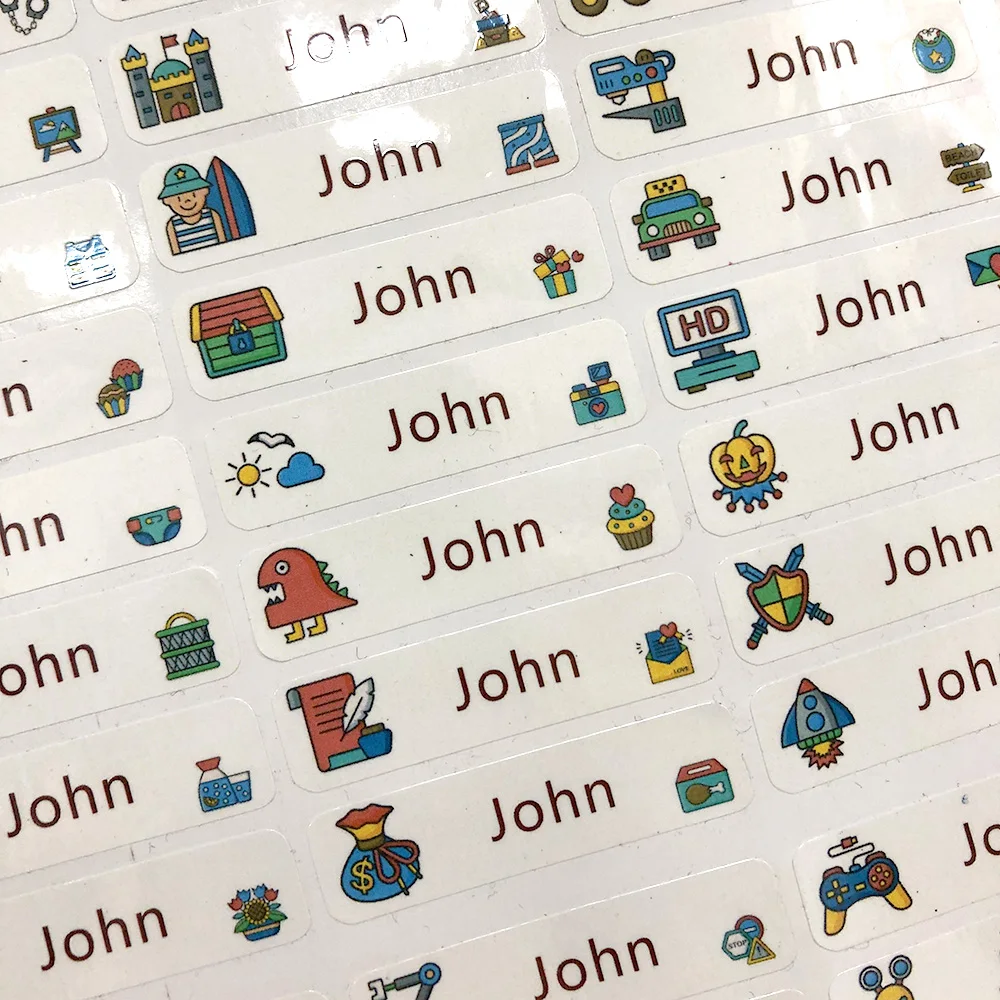 80Pcs Boy Robot Name Stickers Custom Waterproof Pen Labels Personalized Cartoon Tags For School Supplies Stationery Scrapbooking | Дом и сад