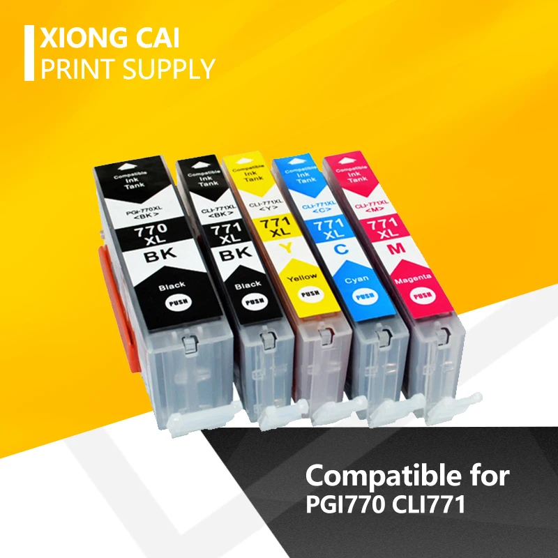 PGI770 CLI771 совместимые чернильные картриджи для canon PIXMA MG5770 MG6870 чернила принтера Canon