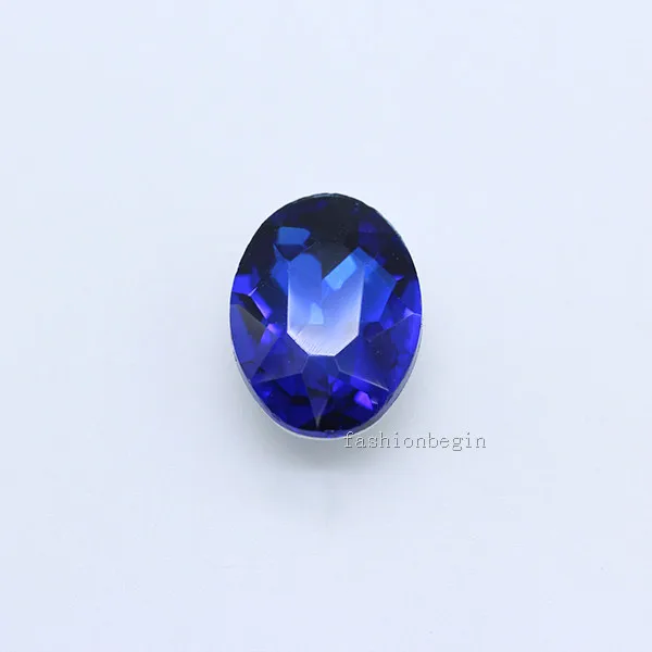 sapphire 20p 10x14 мм Овальный цвет с заостренным фольгированным дном обратно граненые хрустальные стразы Драгоценности обувь, сумка, одежда, заколка для волос ремесло стеклянный модный камень - Цвет: sapphire