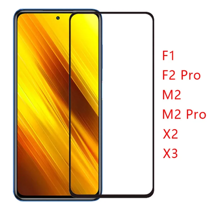 

2Pcs Tempered Glass for xiomi Poco X3 nfc x2 F2 Pro M2 Screen Protectors Smartphone Film on xaomi poco x3 f2 f1 Full Protective