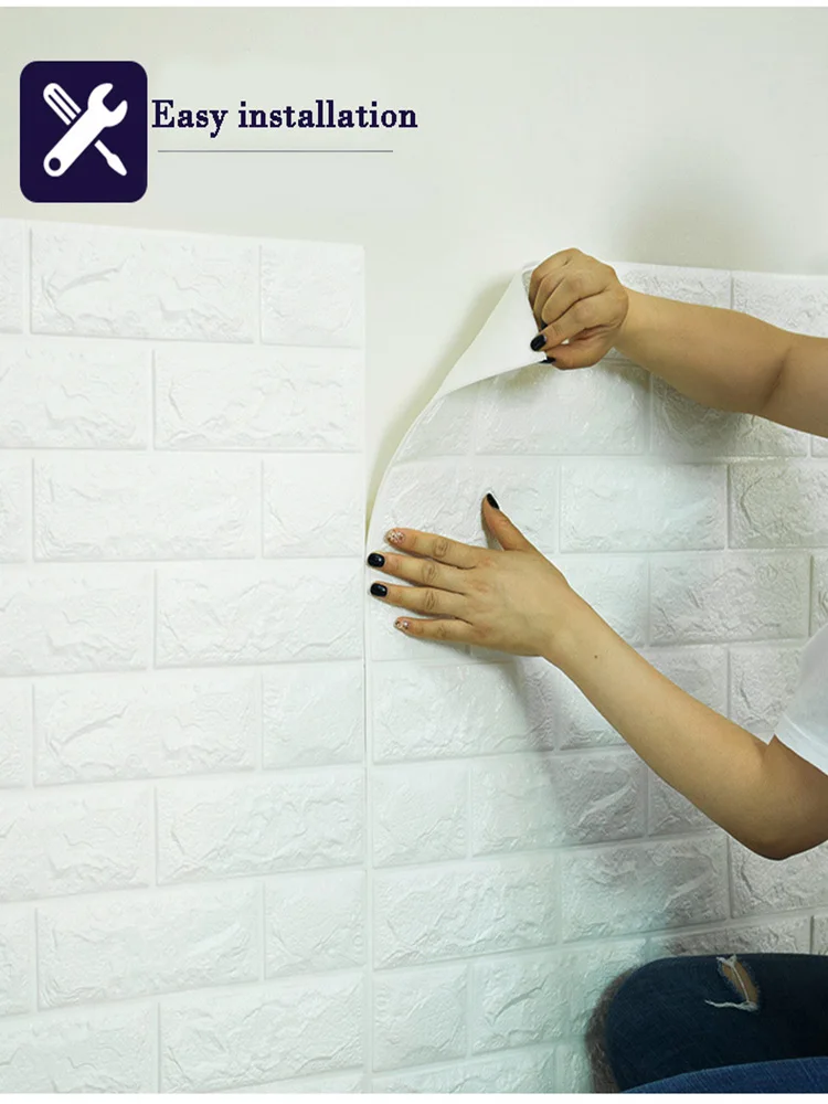 Горячая ПЭ пены 3D обои DIY настенные наклейки Настенный декор тисненые кирпичные каменные обои комнатный дом 60X30X0,8 см плакат