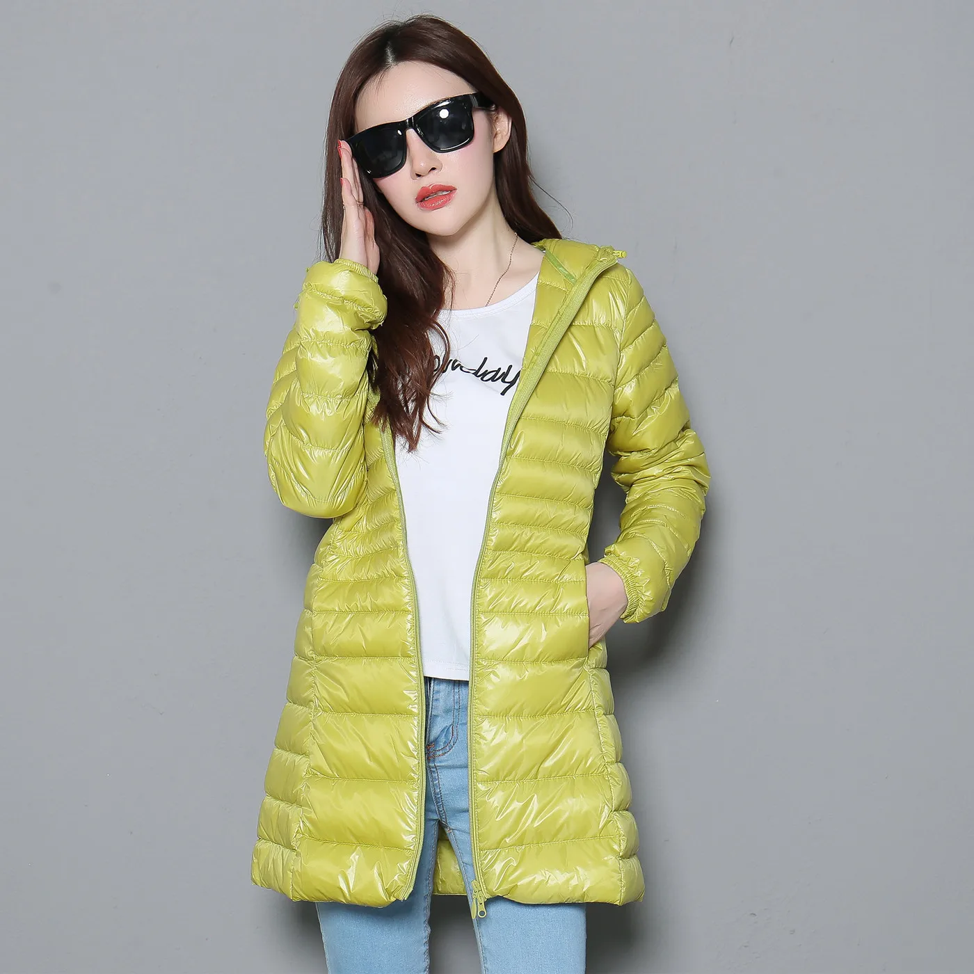 

Autumn Winter Women Ultra Light Duck Down Jacket 2021 New Hooded Long Down Coat Plus Size Windproof Outerwear Parkas S-7XL