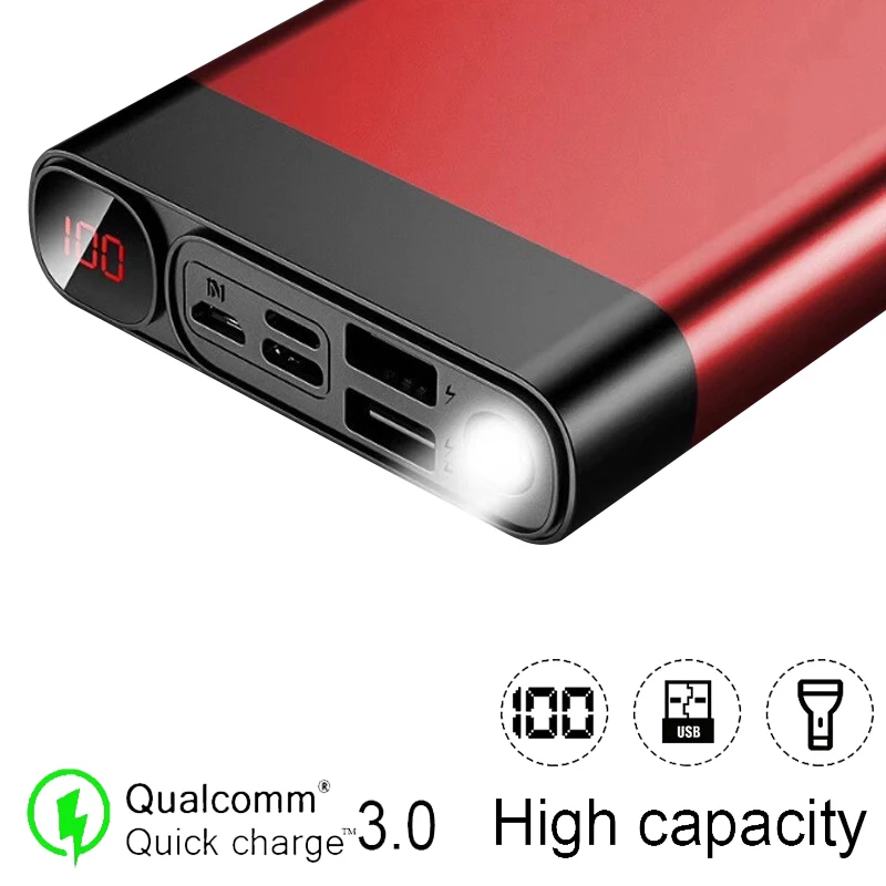 80000mah portable power bank with led light hd digital display charger travel fast charging powerbank for xiaomi 11 s21 iphone11 free global shipping