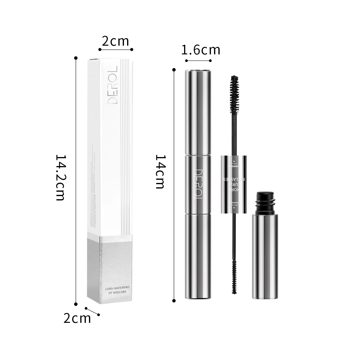 

DEROL 3D Dual Purpose Quick-drying Mascara Eyelash Long-Term Thick Lengthen Curling Sexy Eye Makeup Waterproof Mascara