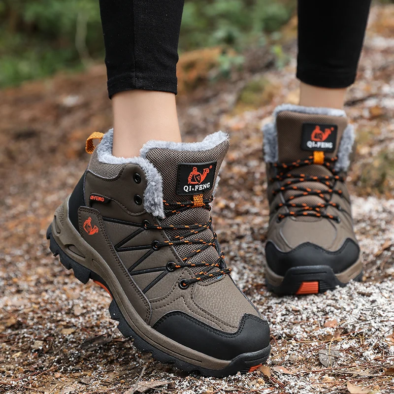 

Men Hiking Shoes Winter Mountain Climbing Boots Sport Trekking Camping Shoes Autumn Hill Climbing Hiker Hunting Boots with Fur