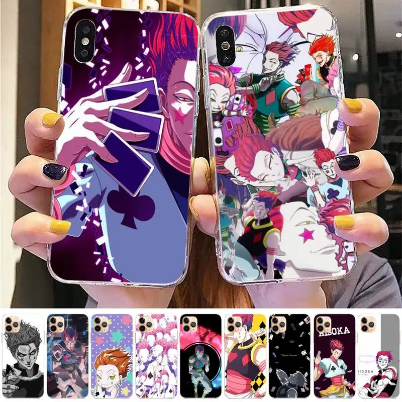 

FHNBLJ Hisoka Anime Hunter X hunter Phone Case for iPhone 8 7 6 6S Plus X 5S SE 2020 XR 11 12 pro XS MAX