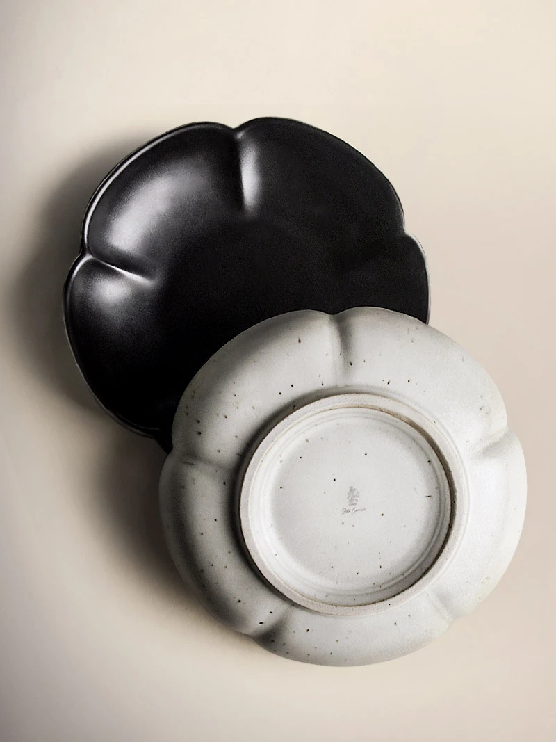 

Handmade Creative Petal Plate Personalized Retro Ceramic Household Soup Plate Dim Sum Plate Single Multi-Color Optional