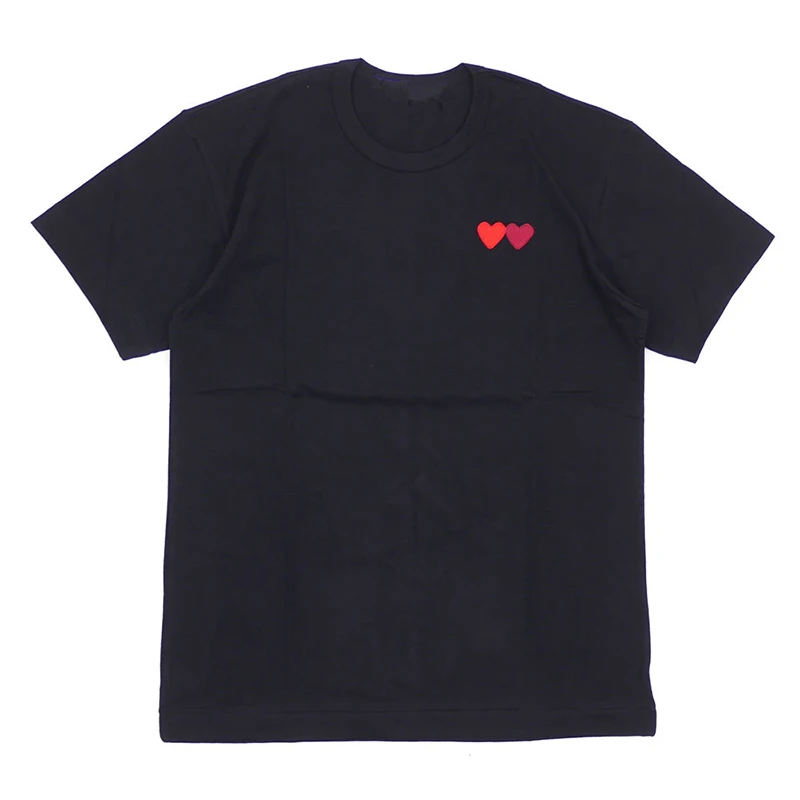 

(Have eyes) Fashion Couple Fits T Shirt 2020 Casual Embroidery Love-Heart Sweet T-shirt Casual Summer Outfits For Man And Women