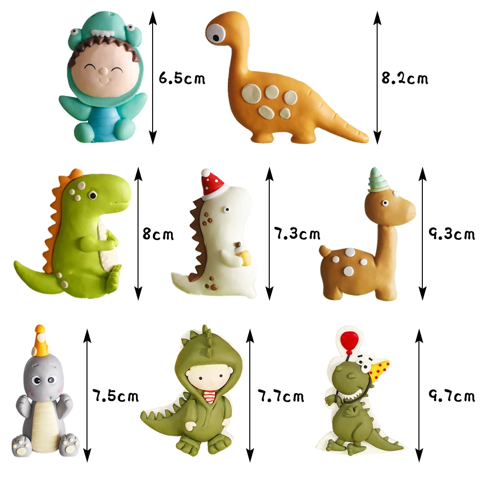 

Cartoon Dinosaur Theme Cake Topper Cute Dinosaur Jungle Safari Party Baby Shower Kids Boy Happy Birthday Party Cake Decoration