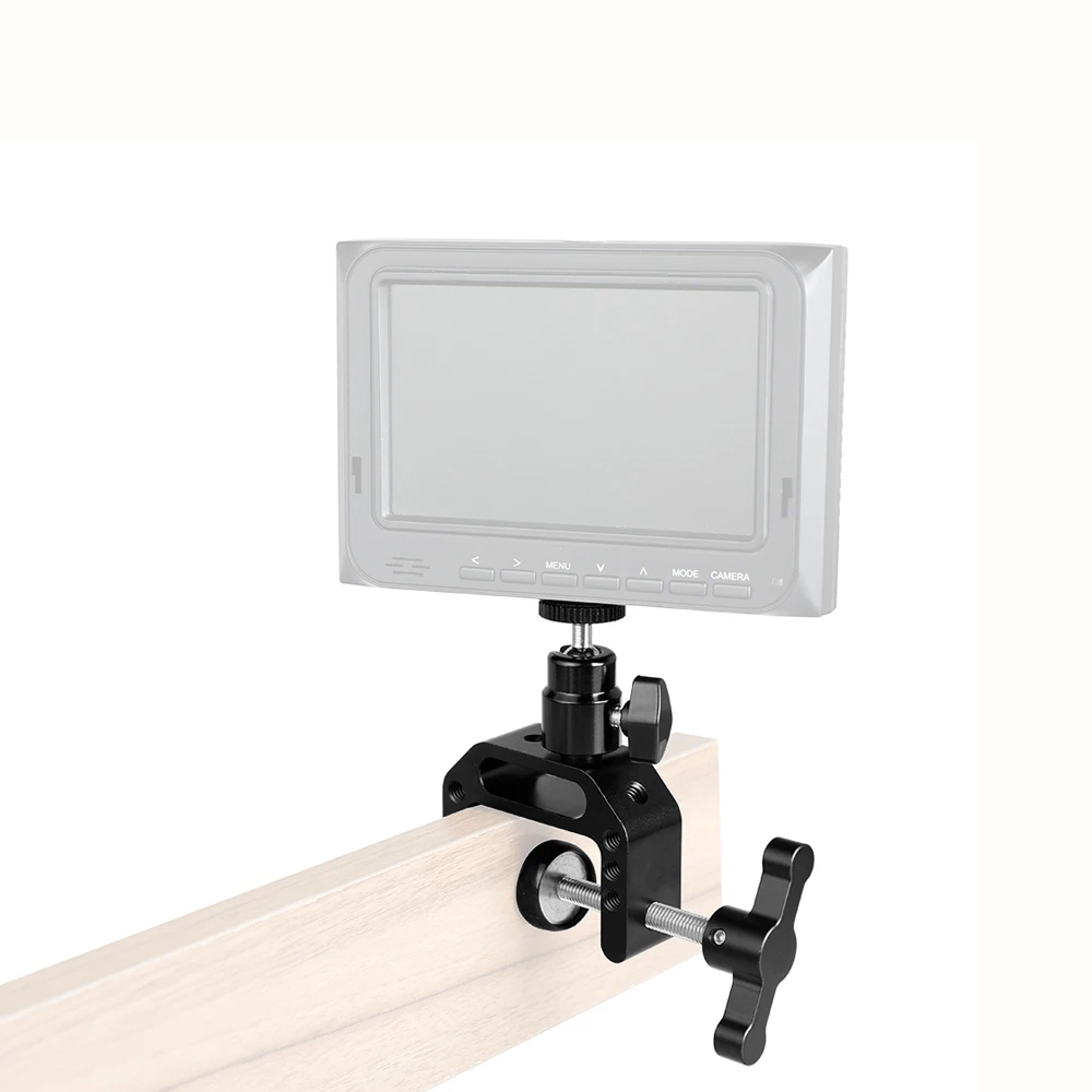 Kayulin Heavy-duty C Clamp Grip with 1/4&quot-20 Ball Head Support Holder (Black Locking Knob) | Электроника