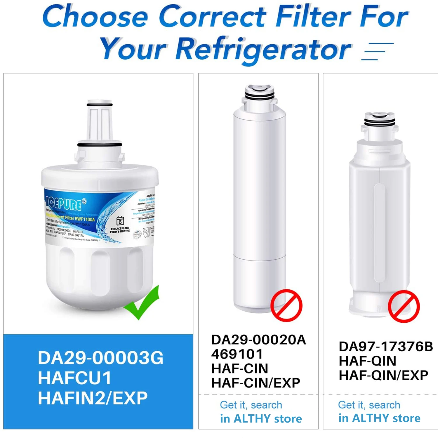 ICEPURE Refrigerator Water Filter Replacement for Samsung DA29-00003G, DA29-00003B, DA29-00003A, DA29-00003F Aqua-Pure Plus enlarge