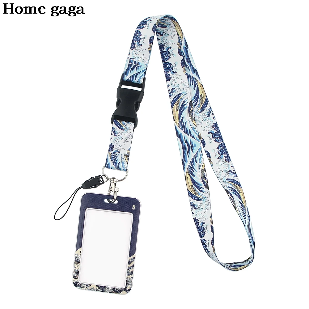 

Шейный ремешок DB481 с волнами для рисования маслом, ремешок для ключей, ID-карт, бейджей, держатель, ремешки для мобильного телефона, веревка дл...