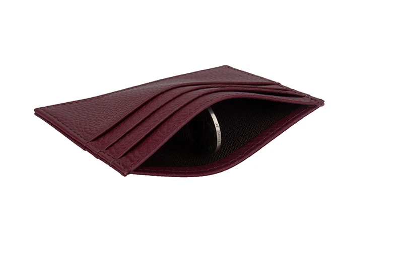 Чехол для карт из 100% натуральной коровьей кожи тонкий чехол с зернистостью и