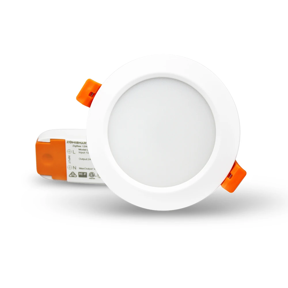 12 Вт ZigBee 3,0 пуховый светильник Smart RGBW светодиодный встраиваемый потолочный светильник, совместимый с Smartthings Hub Echo plus умный светильник ing