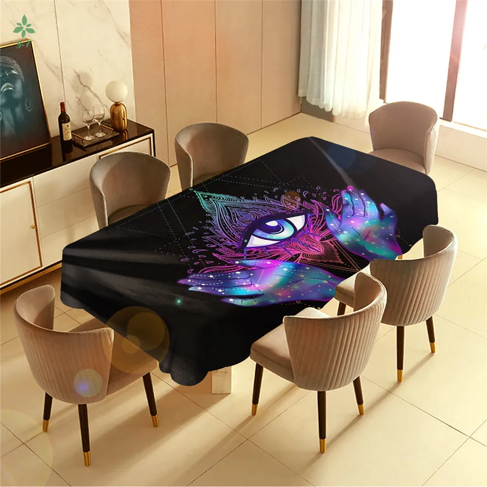 

Black Purple Evil Eyes Barbecue Picnic Home Party Table Cloth