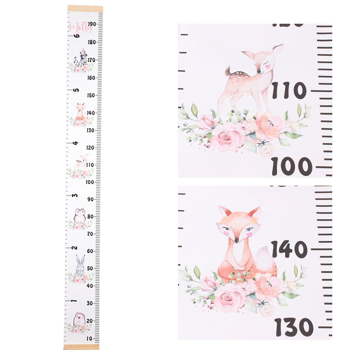 

Waterproof Canvas Height Ruler Removable Baby Growth Chart Handing Ruler Wall Decor for Kids