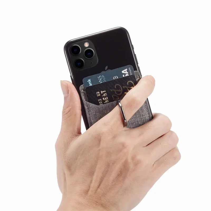 Модный Холщовый кожаный Карманный держатель для карт стикер удостоверения