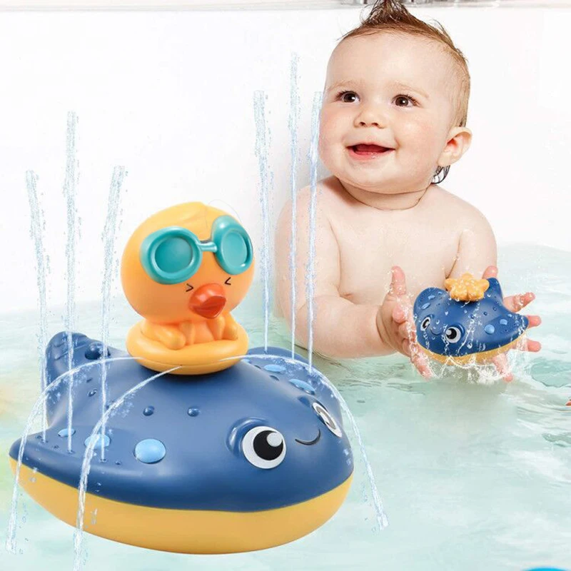 

Baby Bath Toys Spray Water Shower Swim Pool Bathing for kids Spinning Boat with Toy Lions Bathtub Toddlers Kids