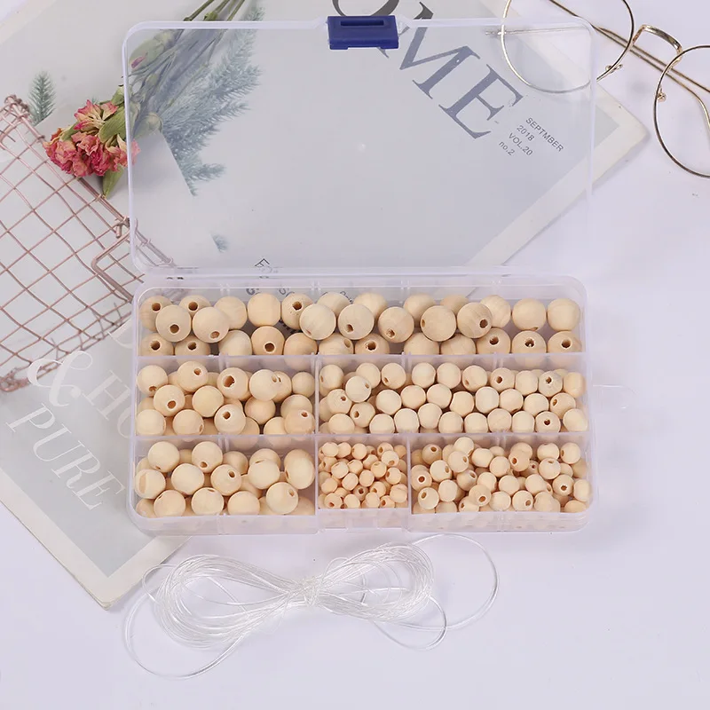 Бусины из натурального дерева незакрепленные для изготовления ювелирных