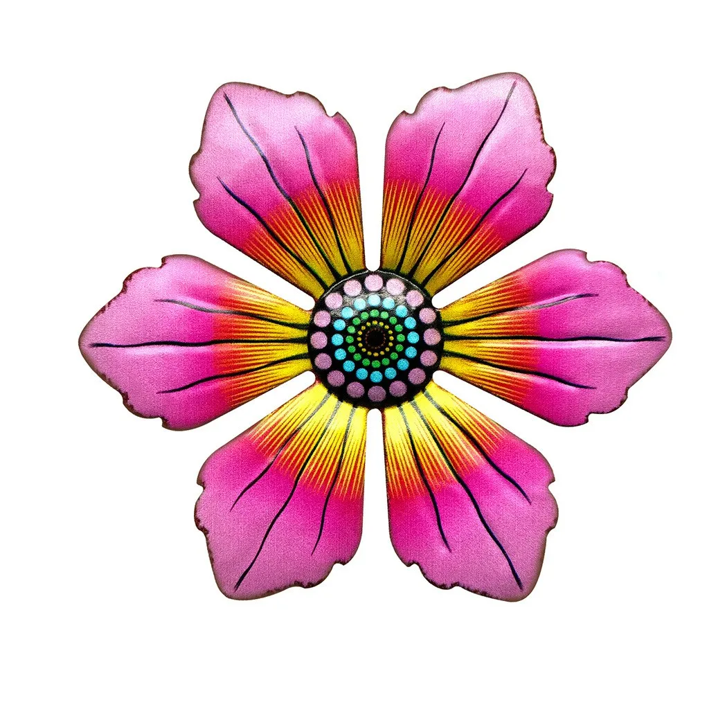 

Iron Metal Flower Wall Art Sculpture Outdoor Hanging Ornament Vivid Flower Lawn Ornaments For Garden Home Decor