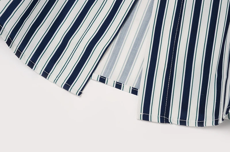 

[EAM] Women Blue Striped Split Big Size Blouse New Lapel Long Sleeve Loose Fit Shirt Fashion Tide Spring Autumn 2021 1DC495