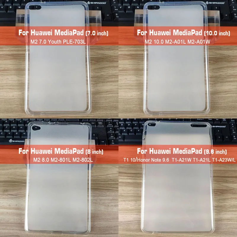 Силиконовый полупрозрачный тонкий чехол для Huawei MediaPad T2 Pro M2 Lite 10 8 7 задняя крышка