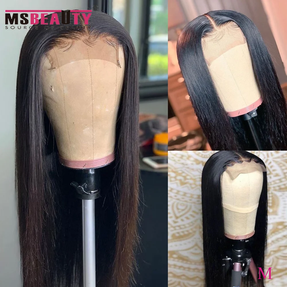 Brazilian Straight Hair Wig 4*4 Lace Closure Wig Remy Human Hair Wigs Pre Plucked Natural Black 13x4 Lace Front Wig 12