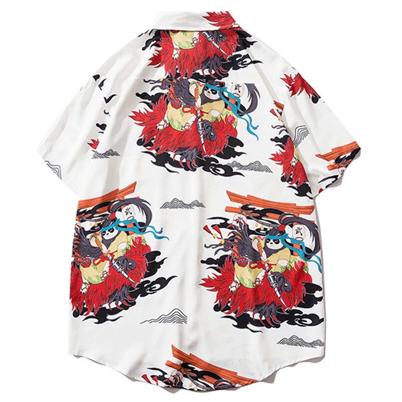 Женская пляжная рубашка с принтом самурая панда летняя японская футболка