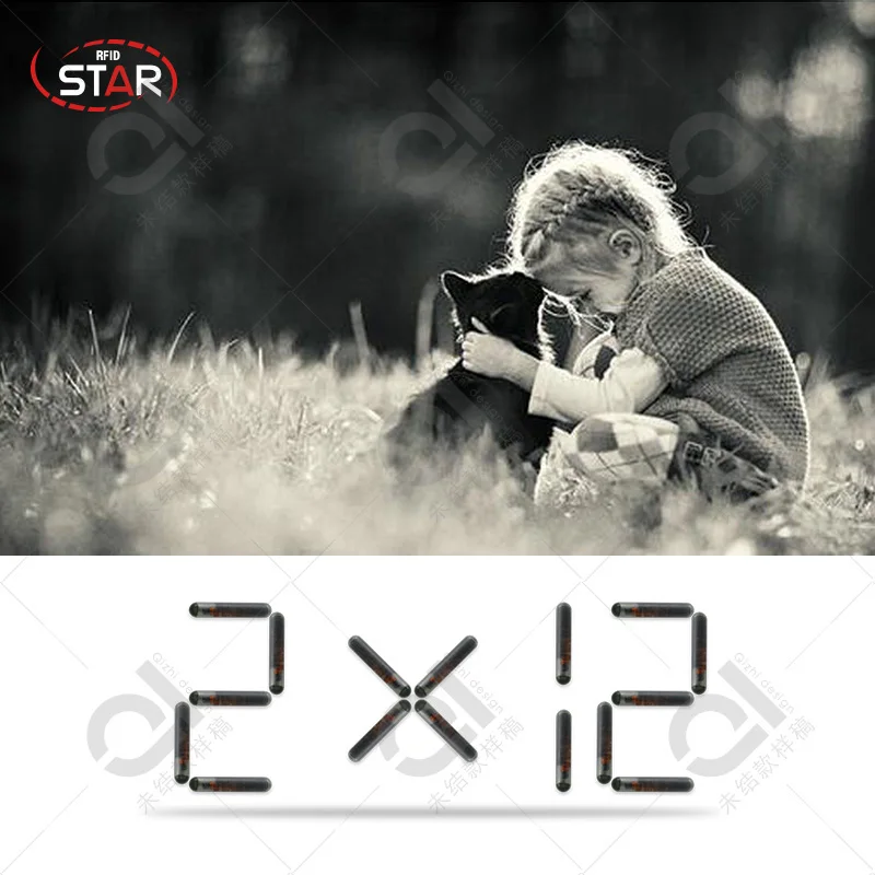 50 шт. 2 12x12 мм rfid транспондер собака микрочип животное инъекции капсула стеклянная бирка ПЭТ Чип 134 кГц FDX B