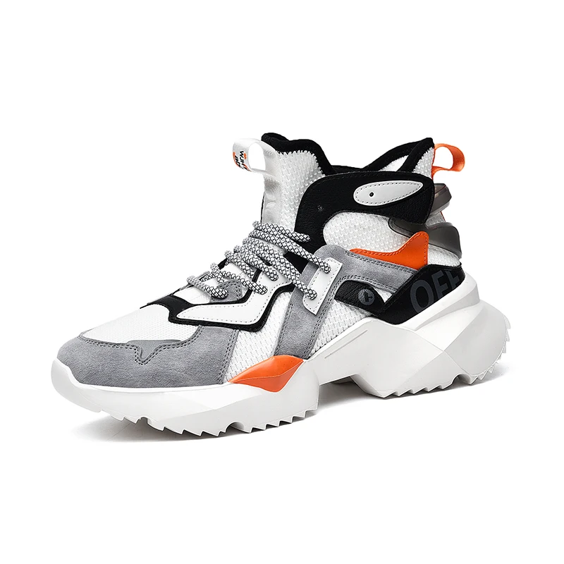 

High Top Men Casual Shoes Fashion Chunky Platform Zapatillas Hombre Luminous Sports Sneakers Male Thick Bottom Walking Footwear