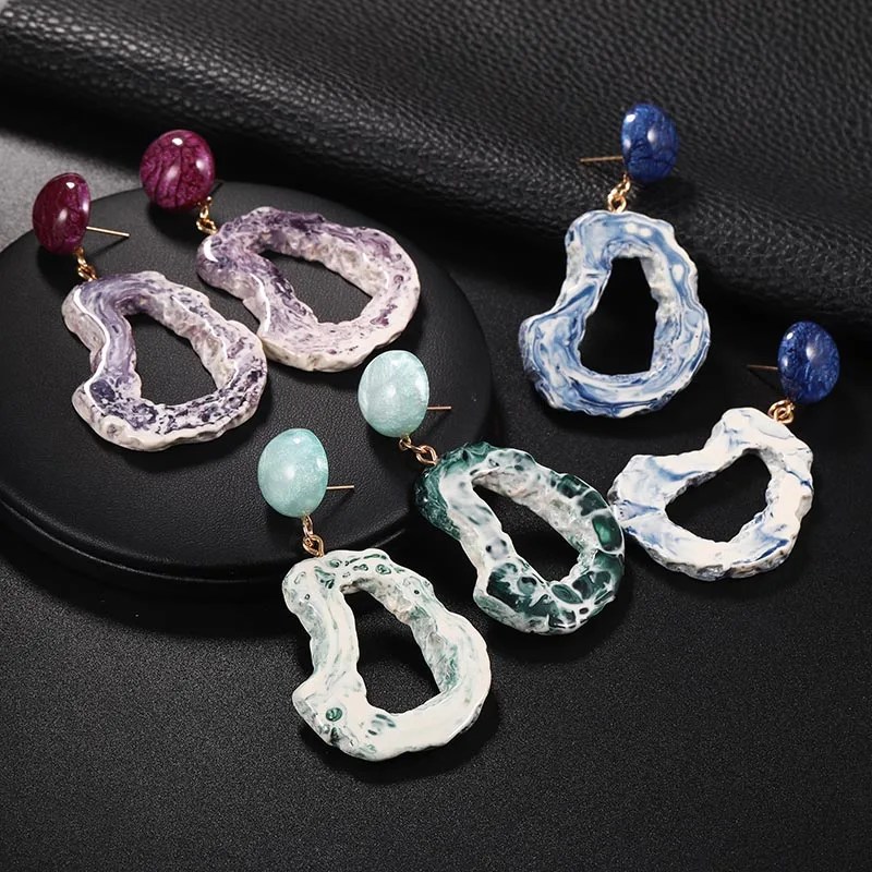 2019 разноцветные Bijoux шикарные каменные серьги в форме капли для женщин эффектные