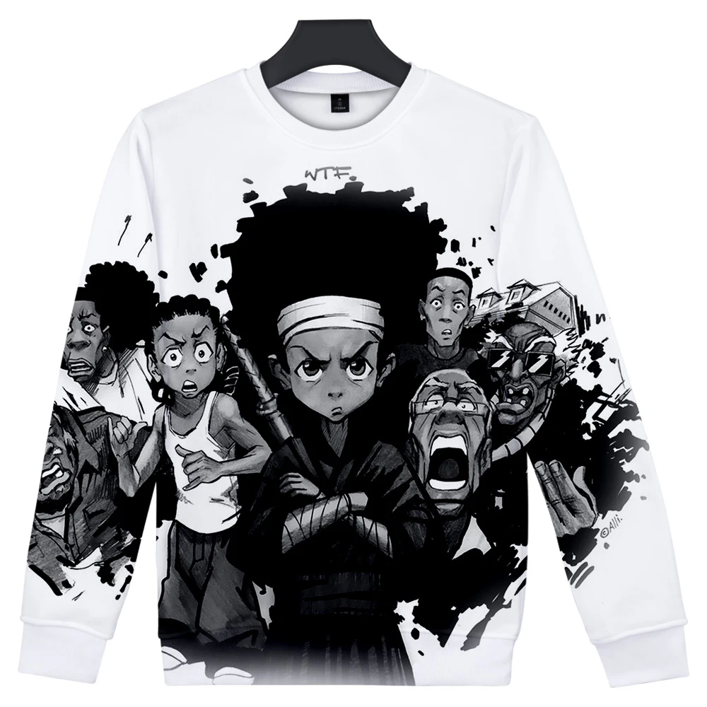 

The Boondocks Men Sweatshirt Fleece Warm Tracksuit Sweatshirts Spring Fall Casual Jumper Oversized Pullover Harajuku 3D Clothes