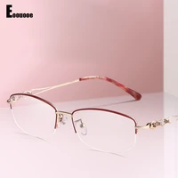 women half glasses frame ultralight myopia prescription optical eyewear diamond design