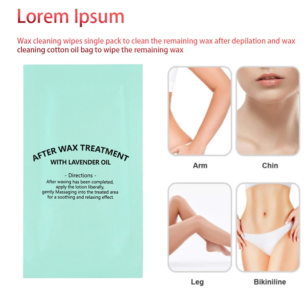 

Waxing Wipe Sticker Wrapped Wet Tissue Moisten Wax Oil Cleaning Towelette Wax Strips for Face Leg Eyebrow Arm Body Hair Removal