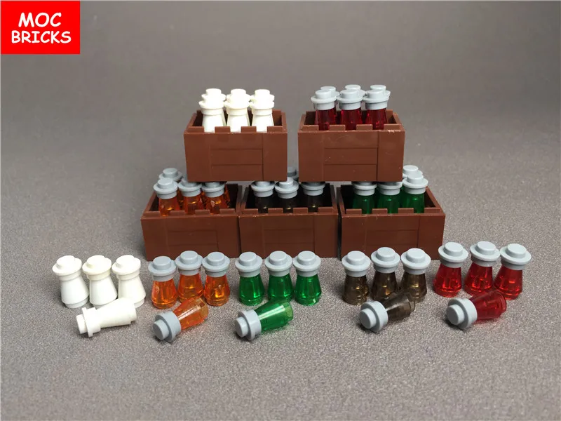 Кубики MOC сделай сам набор посуды бутылочка конус 1x1 с верхним пазом и круглым