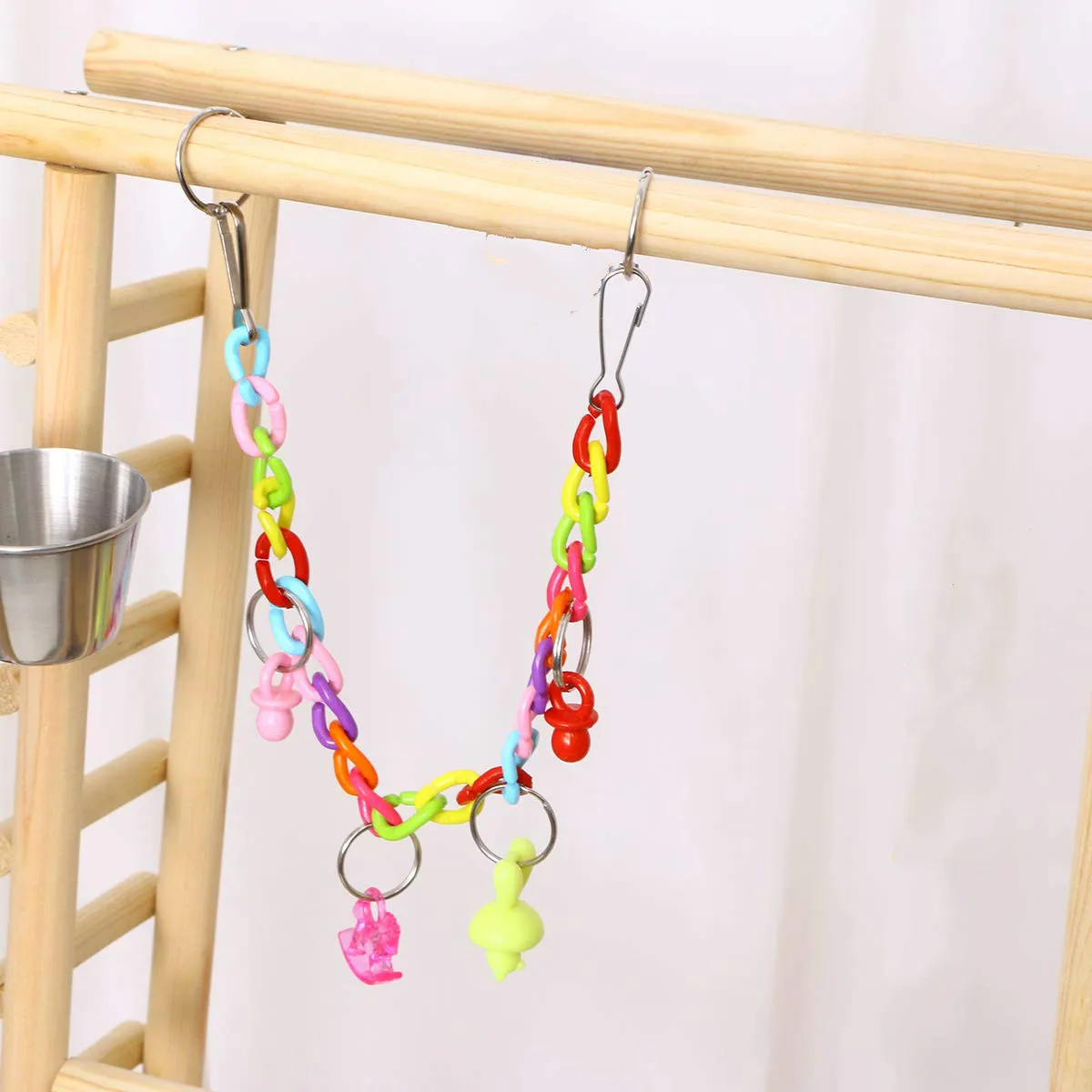 Манеж для попугаев Balacoo деревянный окуляр тренажерного зала с чашками кормушкой