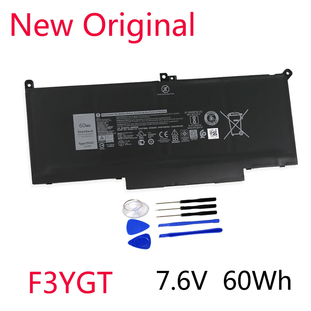 

7.6V 60wh New F3YGT Original Battery For Dell Latitude 12 7000 E7280 E7290 E7380 E7390 E7480 E7490 2X39G