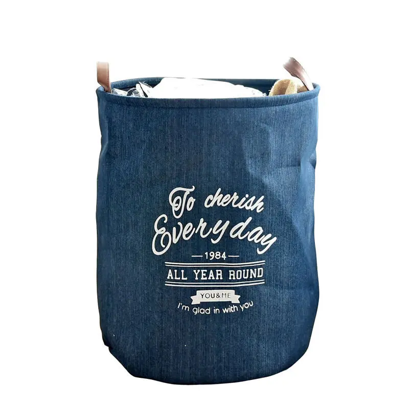 Складная корзина для белья из хлопка и льна большая хранения вещей органайзер