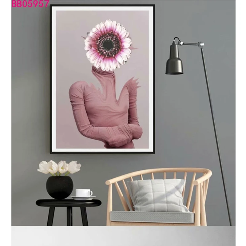 

Flower And Sexy Women Landscape Oil Painting Print Art Poster Modern Character Wall Pictures For Beauty Salon Or Home Decoration