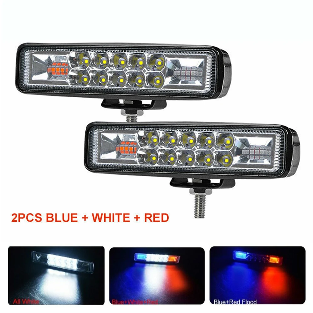 

Lamp Work Light Bar 4WD White/Red/Blue 12V 24V 36W 6000K 2x 6inch LED Combo