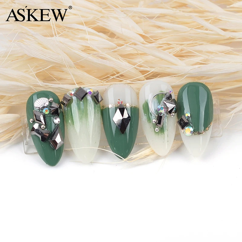 

50/100pcs Mix Shape Nail Rhinestones Crystals Flatback Glass Stones Manicure Art Decoration Charms Gem Jewelry Accessories