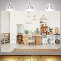 photography background indoor child room toy bear fox desk backdrops baby birthday party poster family portrait photocall studio