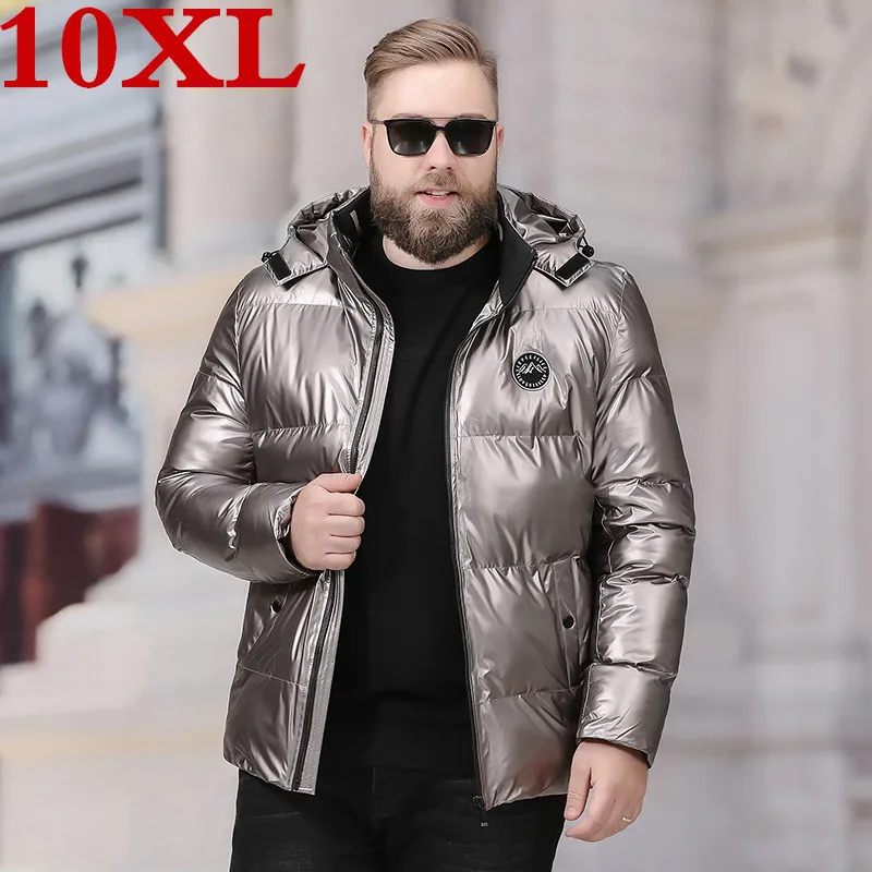 Зеленая теплая зимняя куртка 10XL Мужская брендовая одежда мужское хлопковое