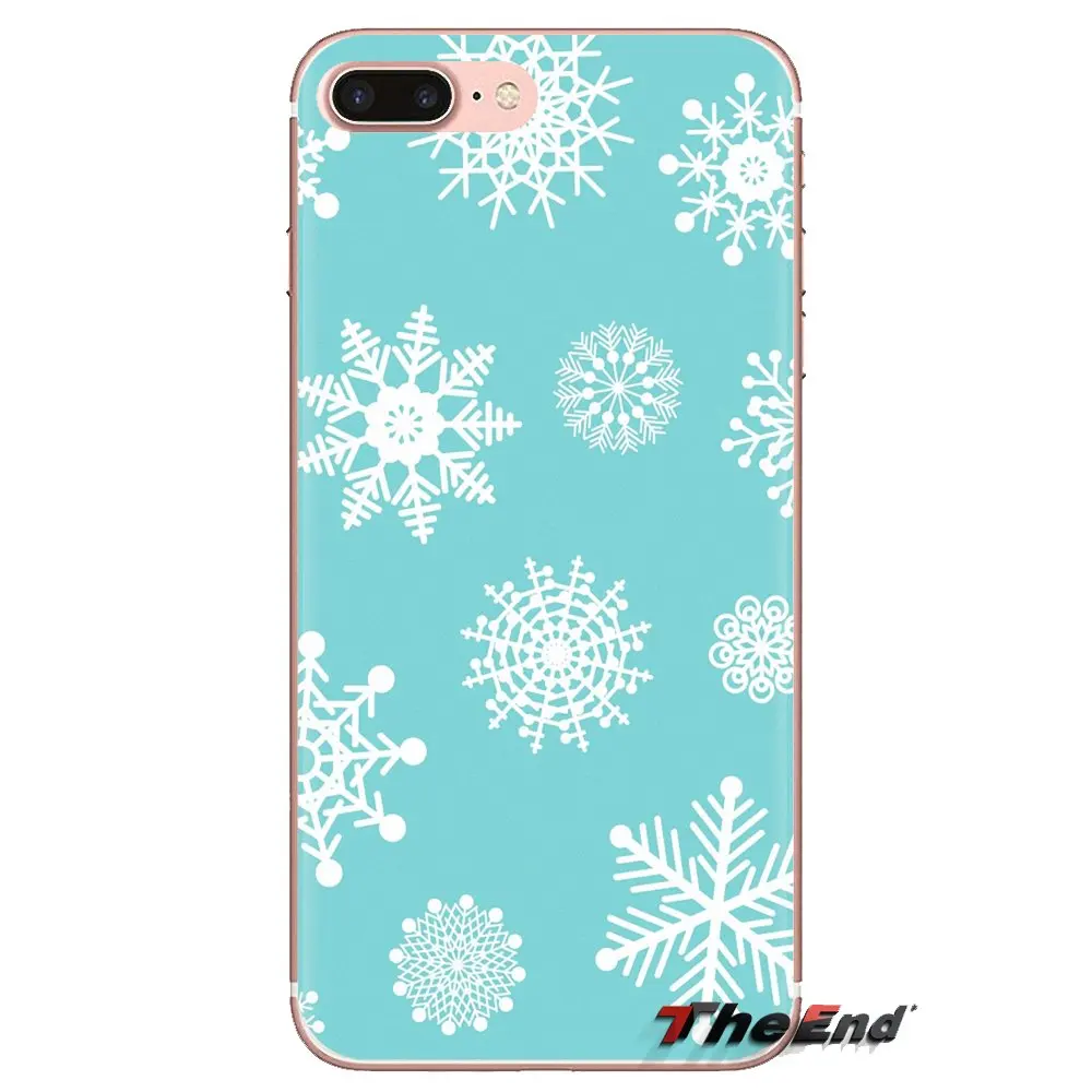 Для iPhone XS Max XR X 4 4s 5 5S 5C SE 6 6S 7 8 Plus samsung Galaxy J1 J3 J5 J7 A3 A5 корпус новогодний Снежинка