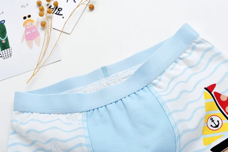 4 шт./лот трусы боксеры для мальчиков смешанного дизайна нижнее белье из хлопка