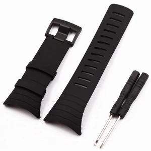Новые аксессуары для часов черный резиновый ремешок черный Водонепроницаемый Прочный ремешок для часов SUUNTO Core Мужские часы ремешок без винтов