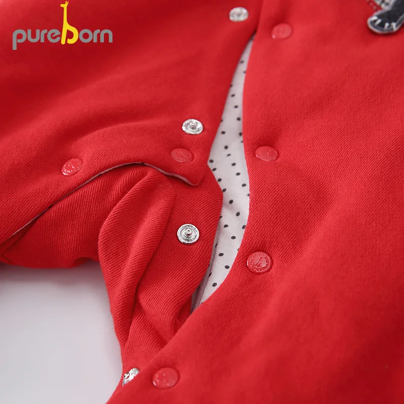 Pureborn/комбинезон для новорожденных; хлопковый стеганый хлопковый комбинезон с хлопковой подкладкой; теплый комбинезон для маленьких мальчиков; Одежда для девочек
