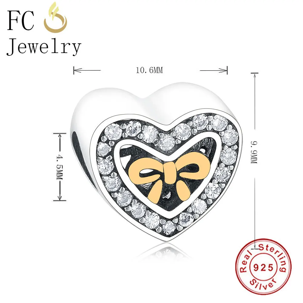 FC Jewelry Fit оригинальный Шарм браслет Pandora серебро 925 пробы весенний золотой цвет лук