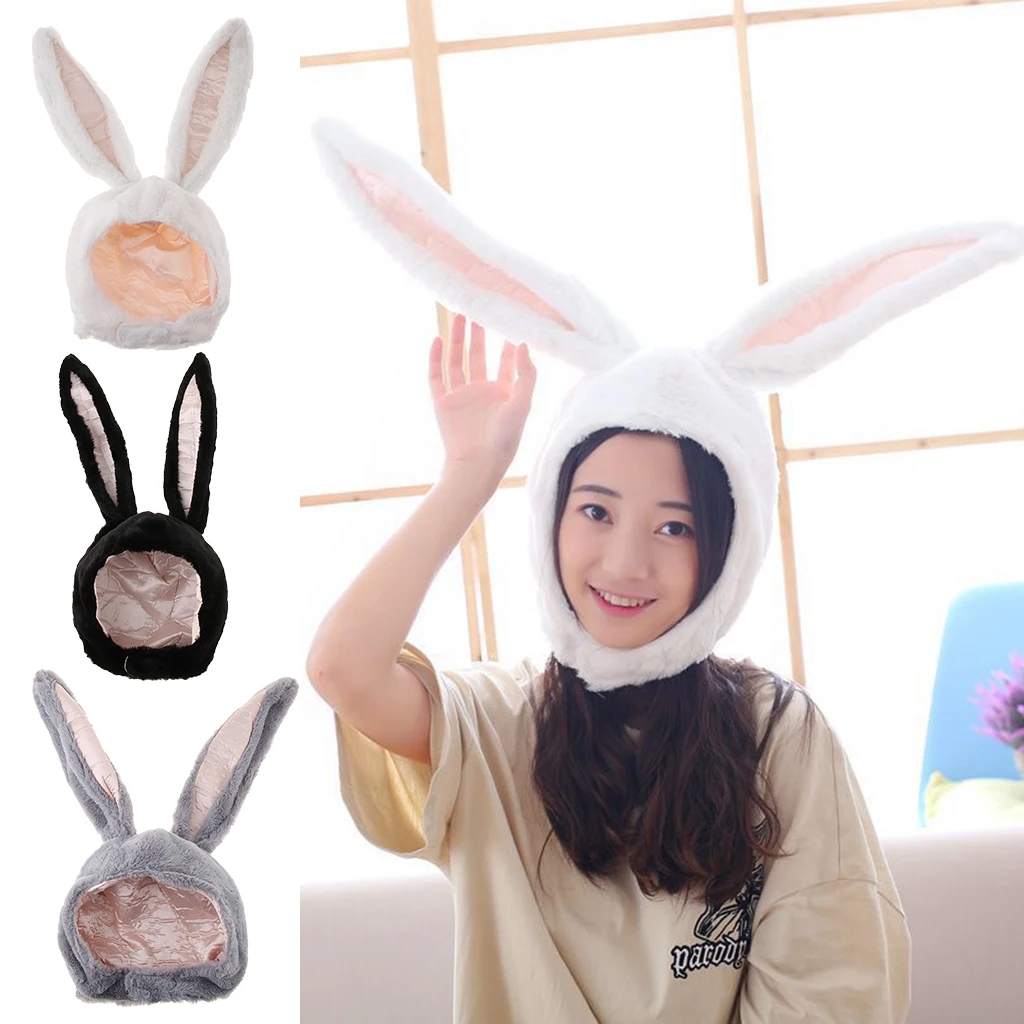 

Плюшевая забавная плюшевая шапка с длинными ушками и мультяшным Кроликом, шапка с животным, нарядный костюм для вечеринки, праздничное фото...